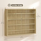 5-storey Display Cabinet, Shot Glass Display Case, Glass Curio Cabinet with 2 Glass Doors and 4 Adjustable Shelves, Oak