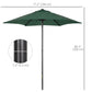 6.6FT Patio Umbrella, Outdoor Parasol with 6 Solid Ribs, Green