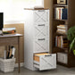 4 Drawer File Cabinet with Silent Slides, Vertical Farmhouse Filing Cabinet Fits Letter/A4 Size Home Office, White