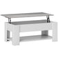 Lift-Top Coffee Table with Hidden Storage - White