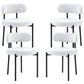 Set of 4 Berber Fleece Dining Chairs - Cream White