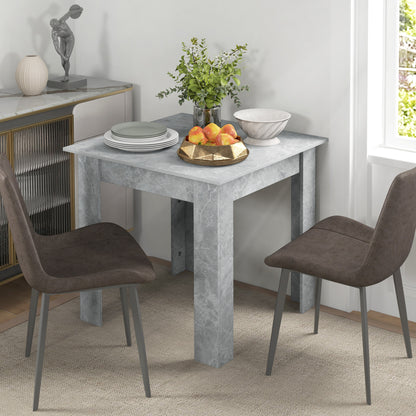 Square Dining Table with Faux Cement Top - Cement Grey