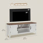 55" TV Stand with 2 Cabinets - White and Brown