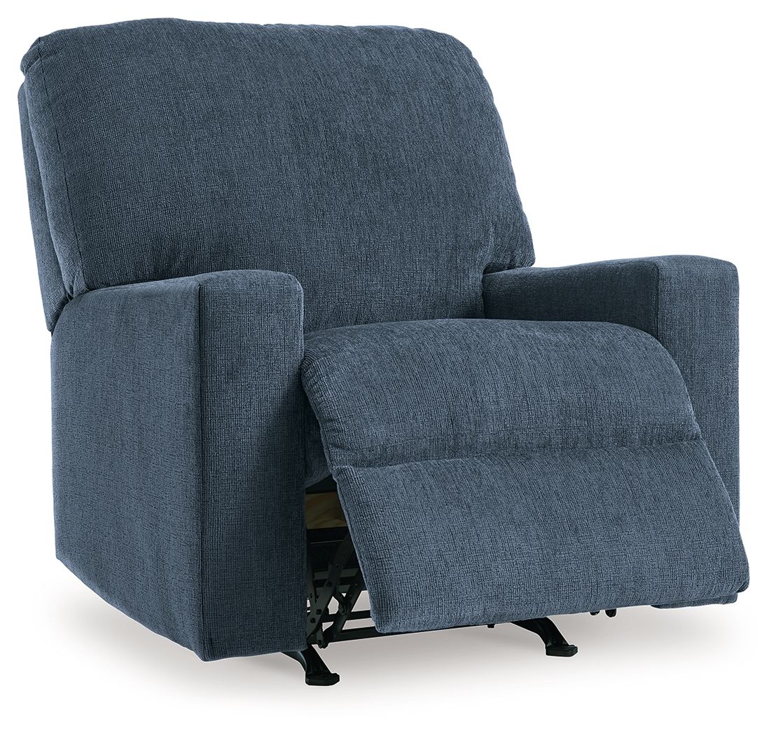 Rannis - Navy - Rocker Recliner - Fabric