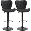 Adjustable Swivel Bar Stools Set of 2 - Black
