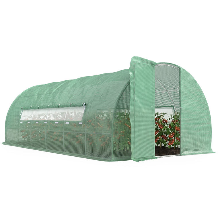 20' x 10' x 6.6' Green Heavy Duty Tunnel Greenhouse