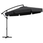 11 FT Cantilever Patio Umbrella Offset Parasol with Cross Base and 8 Ribs for Garden, Black