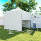 10' x 10' Pop Up Canopy Tent with Awning and Sidewalls, Instant Sun Shelter with Wheeled Bag and Sand Bags