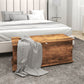 39.5" Storage Chest with 2 Safety Hinges, Storage Box Organizer with Flip-Top Lid, Entryway Storage Bench, Rustic Brown