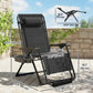 Zero Gravity Chair, Reclining Outdoor Lounger Chair with Cup Holder, 400 LBS Capacity, Black
