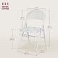 Set of 2 Metal Foldable Chairs, PU Leather Padded Folding Chairs with Cushion Seat and Open Back for Indoor, White
