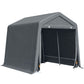 9.2' x 7.9' Garden Storage Tent, Patio Storage Shelter w/ Metal Frame and Double Zipper Doors, Dark Grey