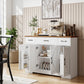 47" Farmhouse Buffet Cabinet with 3 Drawers - White