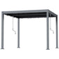 10' x 10' Pergola with Adjustable Metal Roof and Aluminum Frame, Outdoor Louvered Hardtop Gazebo with Drainage System