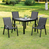 4-Piece Outdoor Dining Chair for Relaxing on Patio Balcony Garden, Comfortable Outdoor Furniture with Armrests, Black