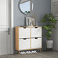 Shoe Storage Cabinet with 4 Flip Drawers and Adjustable Shelf, Shoe Cabinet for 8-16 Pairs of Shoes, Natural