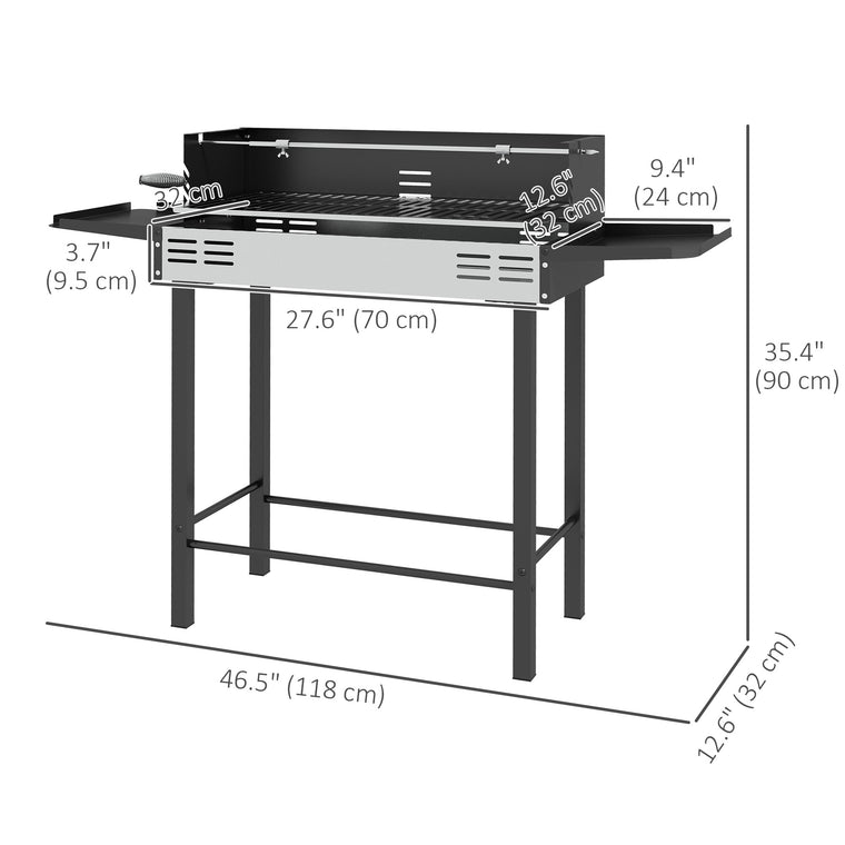 Stainless Steel Charcoal BBQ Rotisserie Grill with Grate