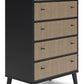 Charlang - Black / Gray - Five Drawer Chest