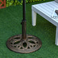 25lbs Cast Iron Round Patio Umbrella Base Stand, Umbrella Holder for Outdoor, Patio, Garden, Deck and Beach, Fit Dia. 1.5", 2" Pole, Bronze