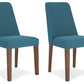 Lyncott - Blue / Brown - Dining Uph Side Chair (Set of 2)