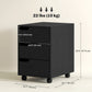 3-Drawer Mobile File Cabinet with Wheels - Black