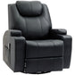 Massage Recliner Chair, Swivel Nursery Rocker Chair, Manual Reclining Sofa with 8 Vibration Points, PU Leather, Cup Holders, Side Pockets, for Living Room, Black