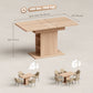 Extendable Dining Table for 4-6 People, 43.3"-51.2" Kitchen Table with 6 Open Shelves, Natural Wood