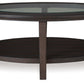 Celamar - Dark Brown - Oval Cocktail Table