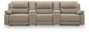 5 Pc. Reclining Sectional With Power Armless Recliner And 2 Storage Consoles