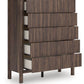 Pamytta - Brown - Five Drawer Wide Chest