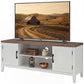 55" TV Stand with 2 Cabinets - White and Brown