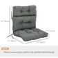 Outdoor Patio Chair Seat/Back Chair Cushion Replacement, Tufted Pillow with Thick Filling and String Ties, Dark Grey