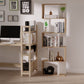 5-Tier Geometric Bookcase Display Shelf Storage Shelf Modern Room Divider Living Room Home Office Furniture, White