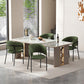 4-Piece Corduroy Side Chair Set with Ergonomic Curved Back, Stylish Lounge Chair Set for Living Room, 30.5" L x 21.5" W x 19.5" H, Green
