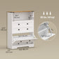 Shoe Cabinet with 2 Flip Drawers, Narrow Shoe Storage Cabinet, White