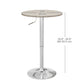 Adjustable Bar Table for 2, Round Pub Table with PE Rattan Top and Steel Base for Home Bar, Small Dining Room, Grey