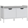 Cushioned Shoe Storage Bench - White