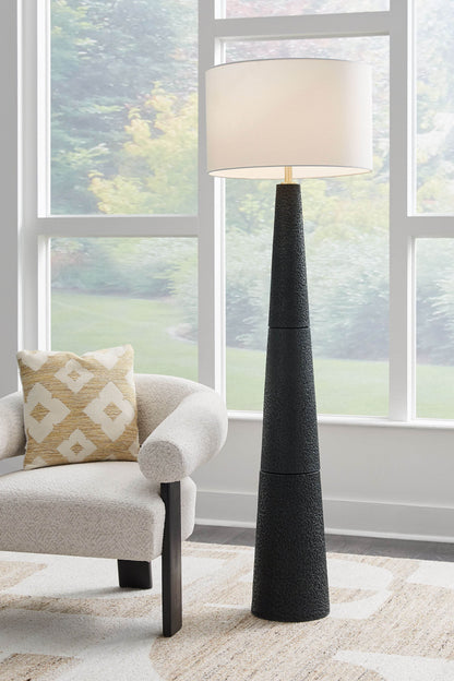 Hallburg - Black - Poly Floor Lamp - Forward Furniture