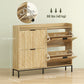 Narrow Shoe Storage Cabinet, Modern Slim Shoe Cabinet with 4 Flip Drawers, 16 Pairs of Shoes for Hallway, Entryway, Oak