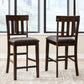 Haddigan - Upholstered Barstool (Set of 2) - Dark Brown