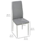 Kitchen Chairs Set of 4, Dining Chairs w/ Faux Leather Upholstery and Steel Legs for Living Room, Dining Room, Grey