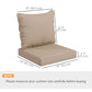 4-Piece Seat Cushion Pillows Replacement, Patio Chair Cushions Set with Back for Indoor Outdoor, Beige
