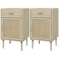 Boho Bedside Tables Set of 2-Oak