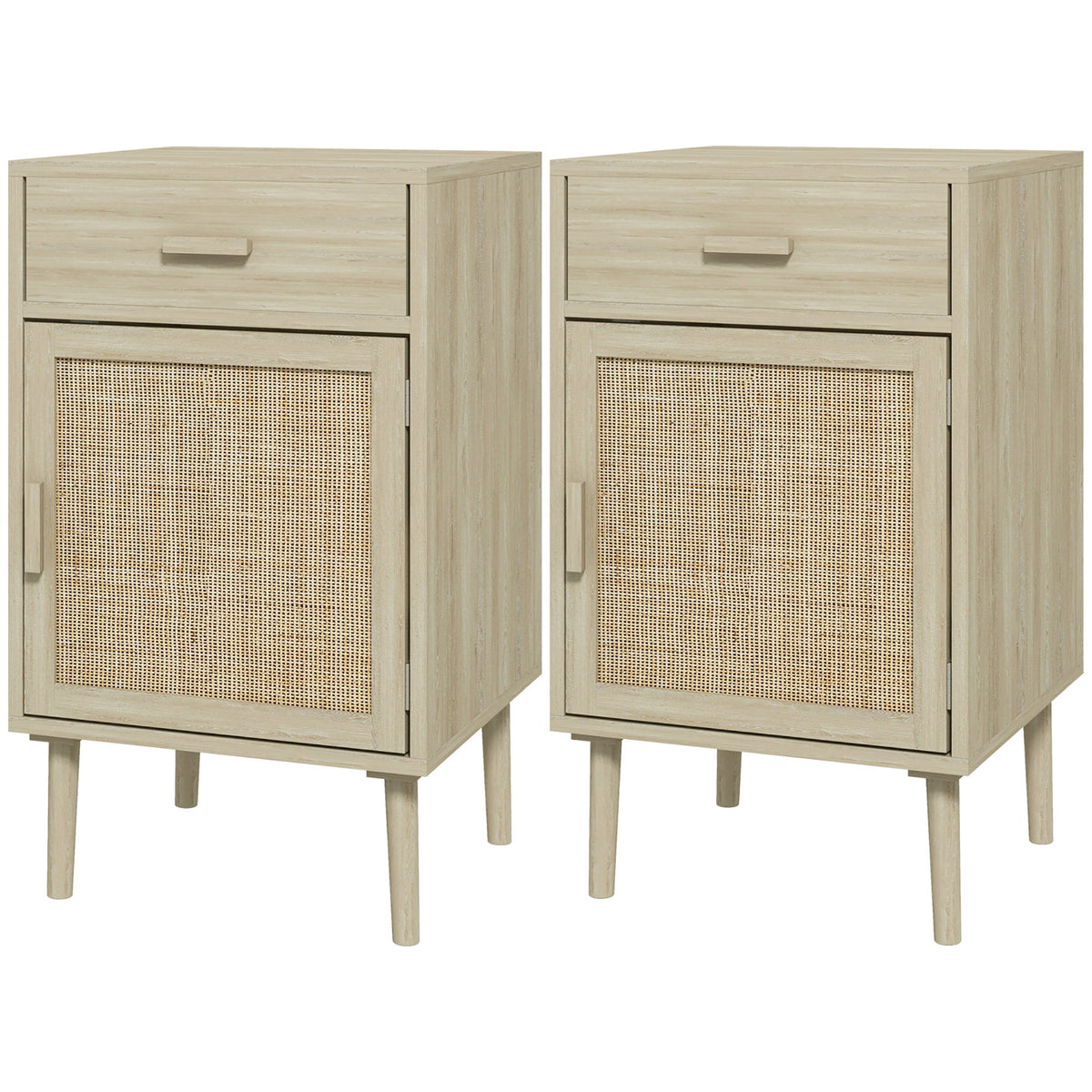 Boho Bedside Tables Set of 2-Oak