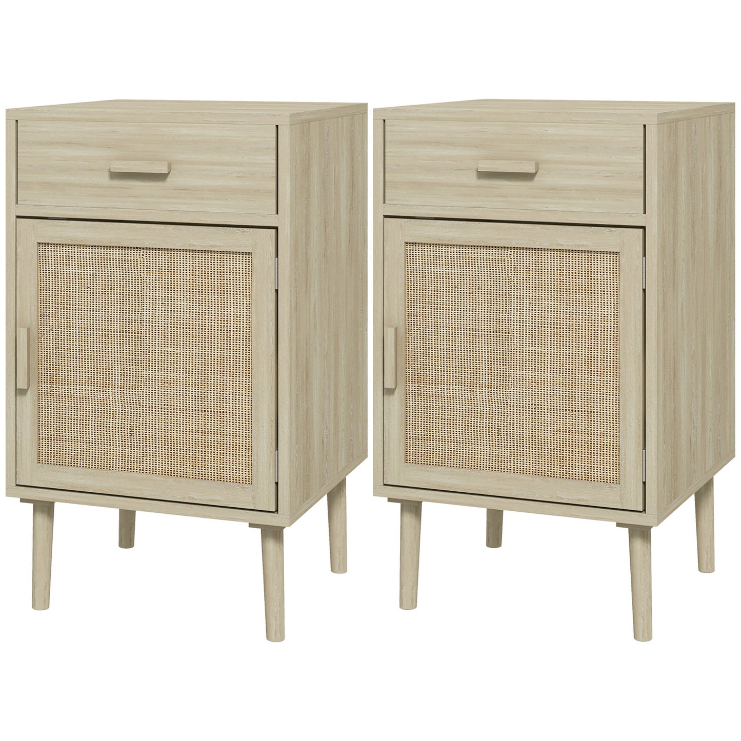 Boho Bedside Tables Set of 2-Oak