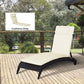 Lounger Chair Cushion ONLY with Thick Padded, Headrest, Cream White
