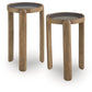 Jossor - Light Brown - Accent Table Set (Set of 2)