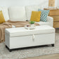 47" Linen Storage Ottoman Bench - Cream White