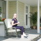 Rattan Rocking Chair, Outdoor Wicker Patio Rocker Chair Furniture with Thick Cushions, for Garden Backyard Porch, Khaki