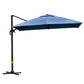 10x10ft Cantilever Umbrella Rotatable Square Top Market Parasol with 4 Adjustable Angle for Backyard Patio Outdoor Area, Blue